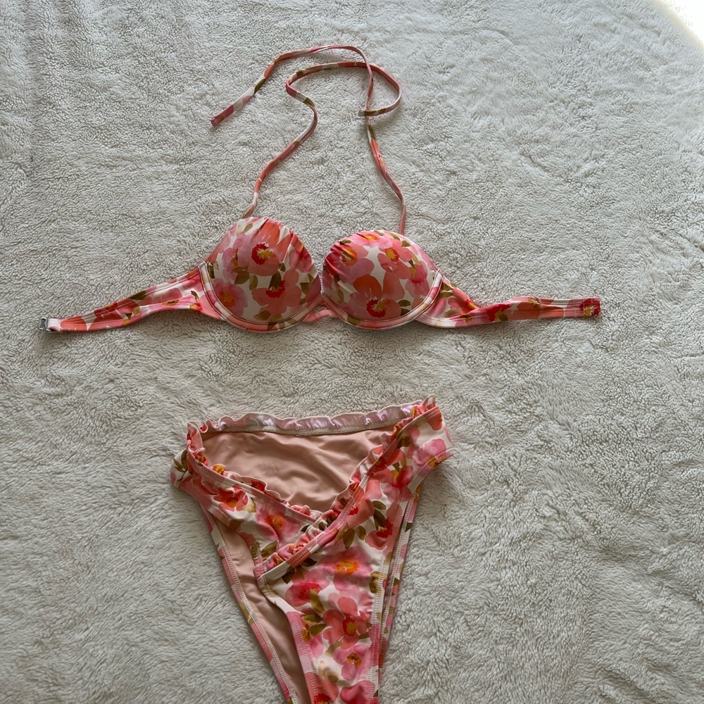 Cupshe Pink Floral Bikini Set